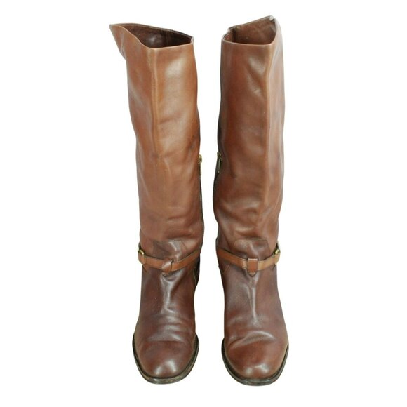 Coach Mysie Brown Tall Leather Knee High Riding Boots Shoes Pull On Size 8 - Picture 5 of 13
